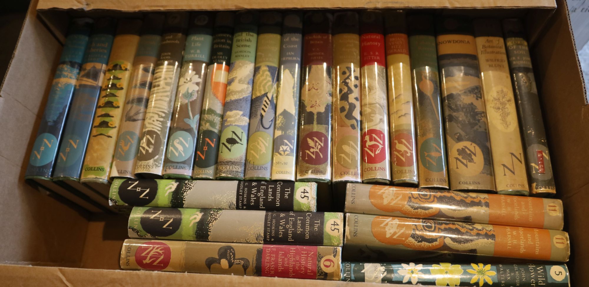 Collins The New Naturalist Series, 56 vols, almost all good copies in dust wrappers, 8 vols are duplicated, a few with revised editions